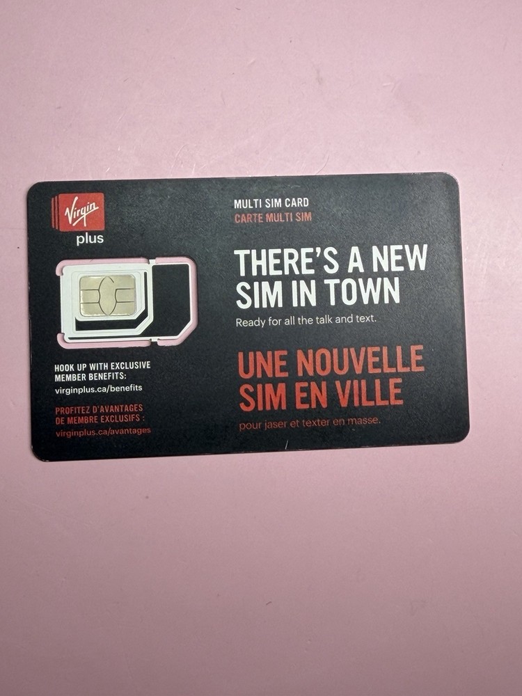 Prepaid Virgin Mobile CANADA 4G LTE Sim Card – Nano Micro Standard 3 in 1 Combo