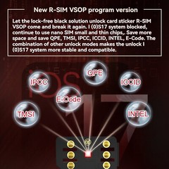R-SIM VSOP QPE Stable Unlock SIM Card For iPhone 15 14 13 12 11 iOS17 US Version