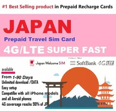 Japan Travel eSIM | Softbank 4G | 1GB/Day Unlimited Data | 1-90 Days Prepaid