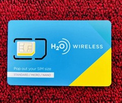 H2O Wireless SIM card with 90 days (3 months) of 10GB data ($30 plan)