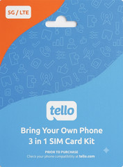 Tello Mobile – US Prepaid SIM Card (3 in 1) | Bring Your Own Phone Kit