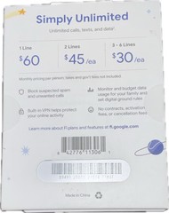 Google Fi 5G+4G Simply Unlimited SIM Kit Includes $90 Bill Credit
