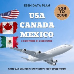 USA/Canada/Mexico eSIM 20GB a month – 1 Year Contract