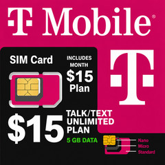 T-Mobile $15 Plan SIM Card or eSIM | Activation Included | Port-In Available
