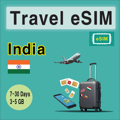 [eSIM] India Travel SIM Card, 7-30 Days, 3-5GB, QR Code, Fast Delivery