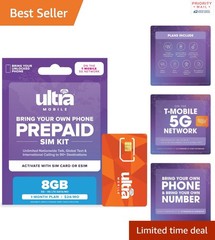 Prepaid SIM Card 8GB High Speed Data Unlimited Talk Text International