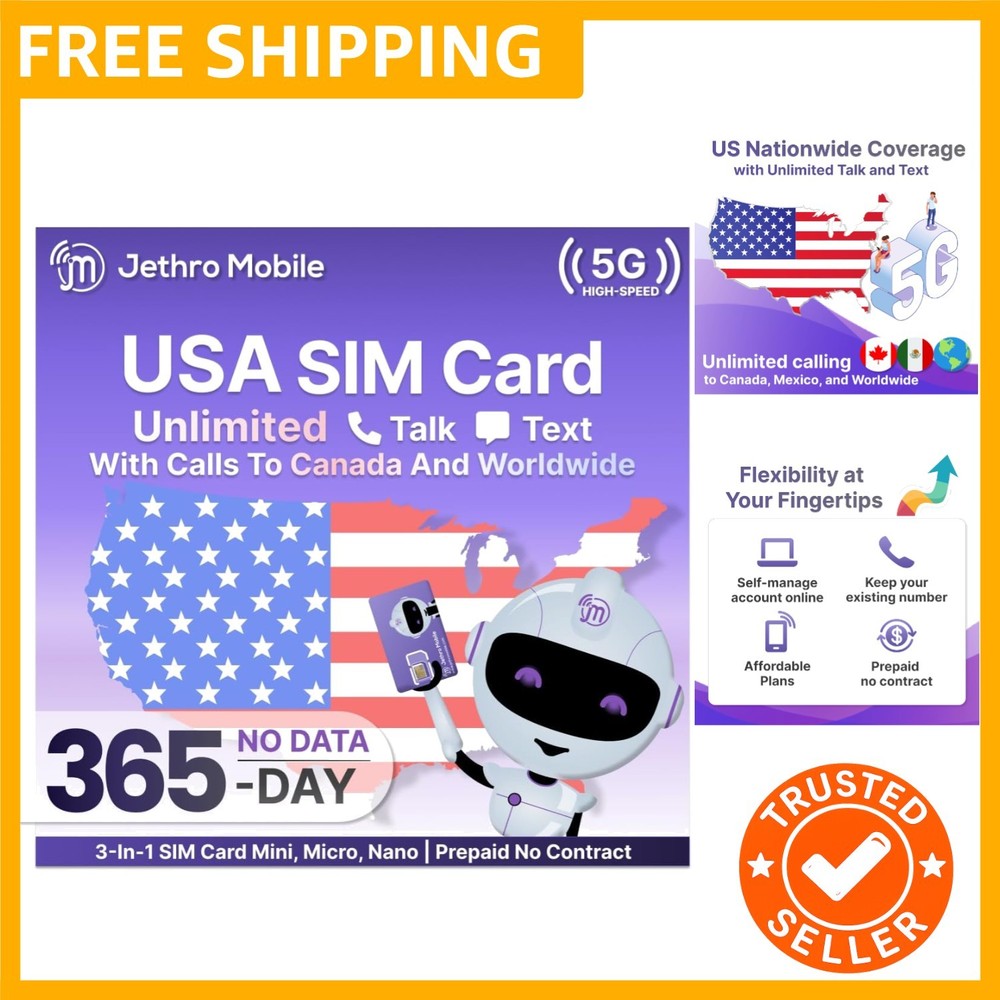 Unlimited Talk & Text Cell Phone Plan, 5G/4G LTE, Compatible with GSM Senior …