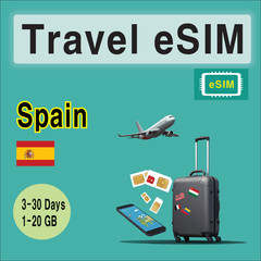 [eSIM] Spain Travel SIM Card, 7-30 Days, 1-30GB, QR Code, Fast Delivery