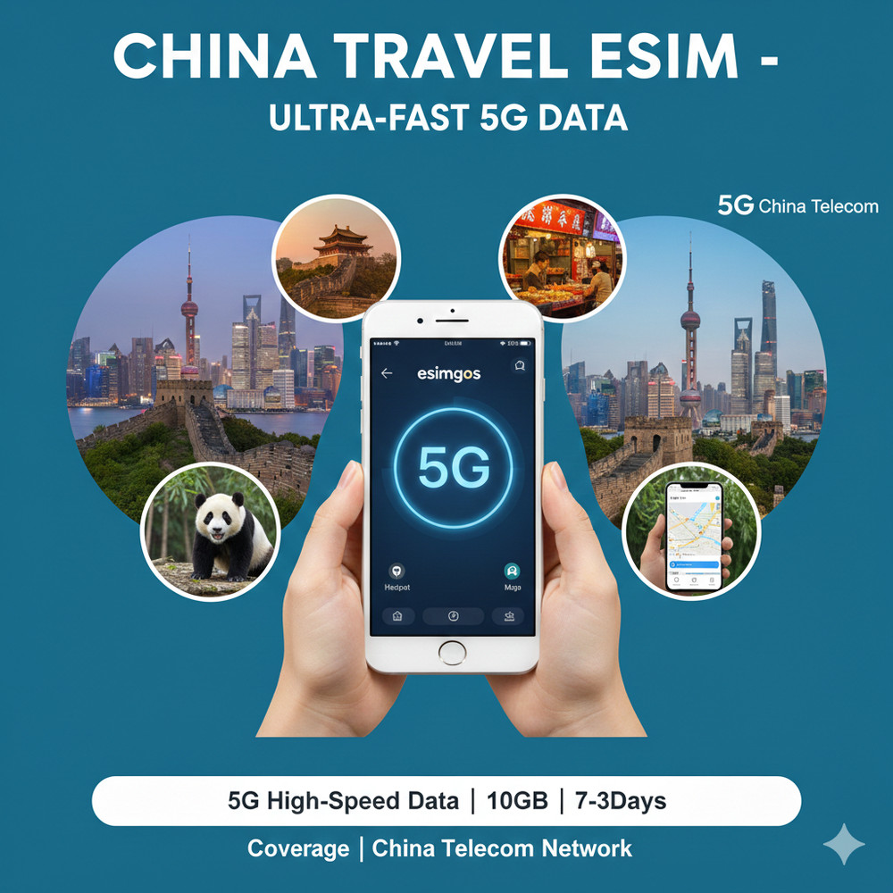 China HK Macau Travel eSIM | 10GB High-Speed | 7-30 Days | Instant QR code