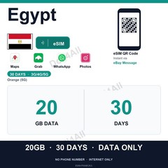 Egypt eSIM 20GB 30Day Instant QR 5G Data Only Travel No Plastic SIM