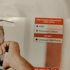 Consumer Cellular All-in-One SIM Card AT&T/T-Mobile NETWORK + $10 CREDIT