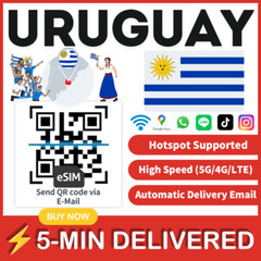 [eSIM] Uruguay eSIM e-SIM card Travel Sim card Tarjeta eSIM Dato Data only 🛜A+