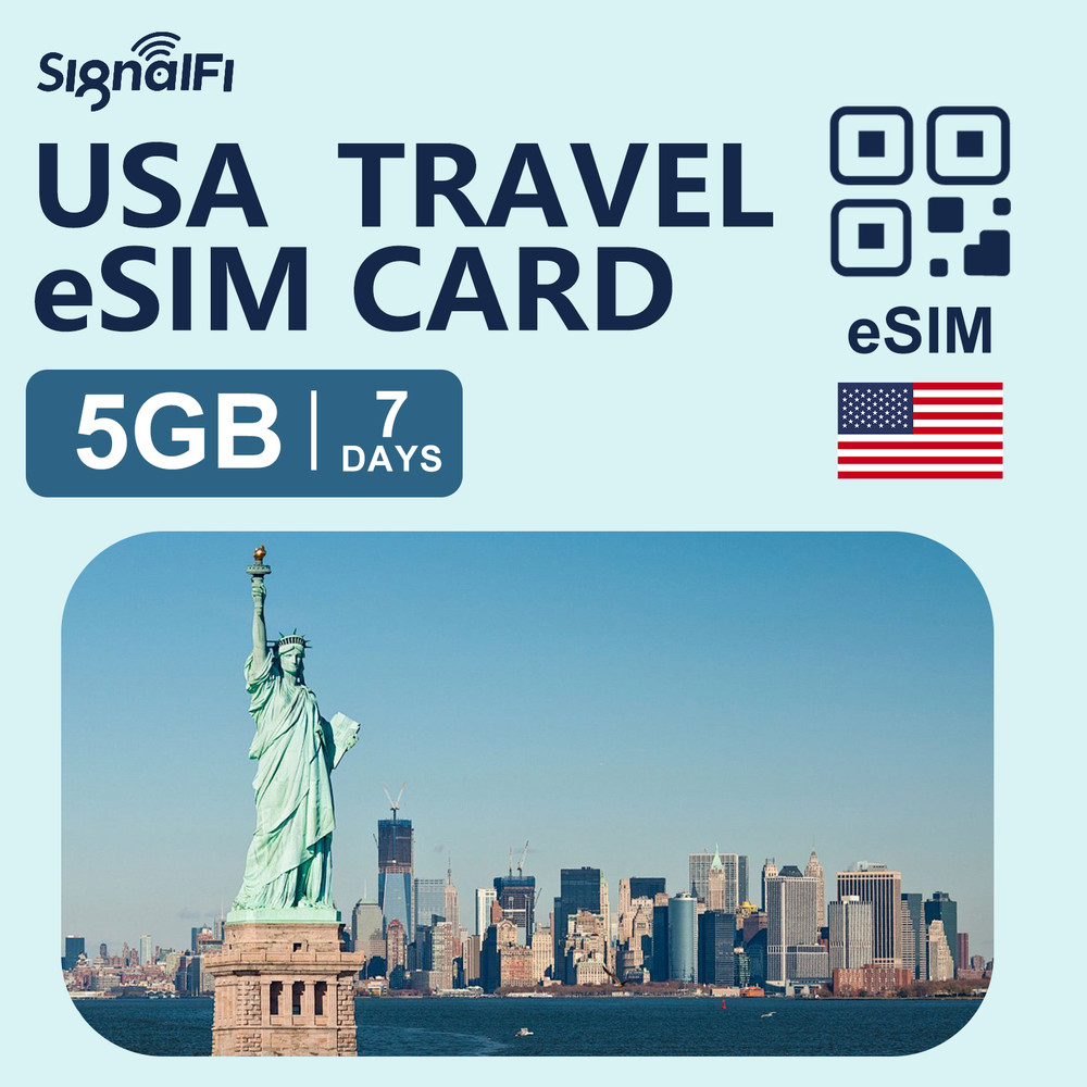 USA eSIM Card 5GB 7 Days, Prepaid Card 4G High-Speed Data Plan