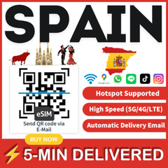 [eSIM] Spain eSIM e-SIM card Travel Sim card Tarjeta eSIM Dato Data only 🛜A+