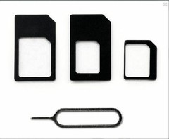 4 x SIM Adapter converter SET iPhone Android Samsung Card Micro Standard Nano