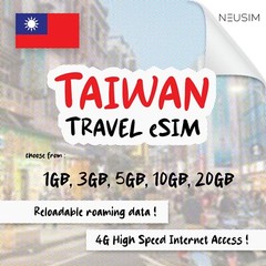 NeuSIM Taiwan eSIM 1-3GB Data | Same Day DELIVERY!