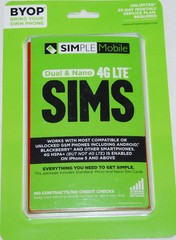 Simple Mobile Bring Your Own Phone BYOP SIM Activation Kit NEW