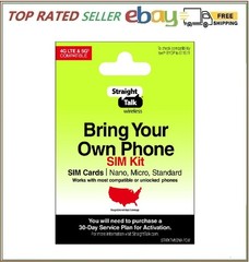 Straight Talk Prepaid SIM Card – Verizon & T-Mobile, 4G/5G, No Talk Time
