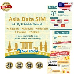 Asia Data SIM: 15 Days 4G LTE High-Speed Internet (IN, MY, SG, TH, KH)