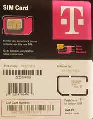 NEW T-mobile 3-in-1 Prepaid/Postpaid 4G LTE 5G SIM Card Nano/Micro/Standard Size