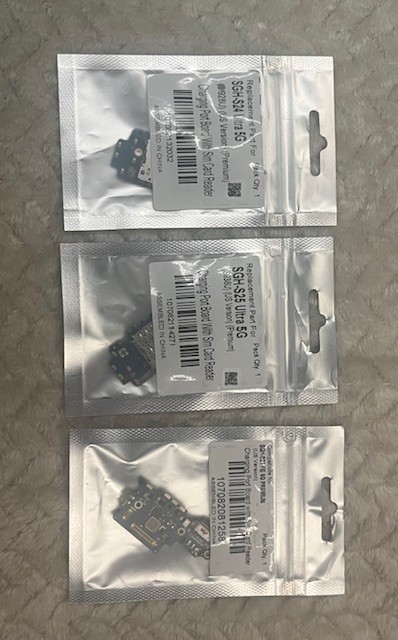 Lot of 3 Charge port and sim card reader board