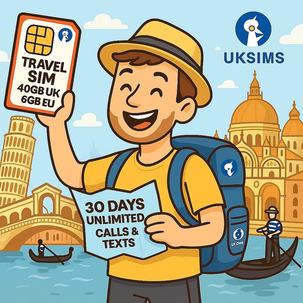 Prepaid Mobile PAYG SIM Card with UK number | 40GB DATA – 6GB EU